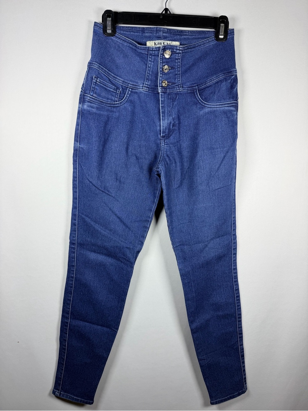KanCan High-Rise Dark Blue Skinny Jeans with Triple Button Fly